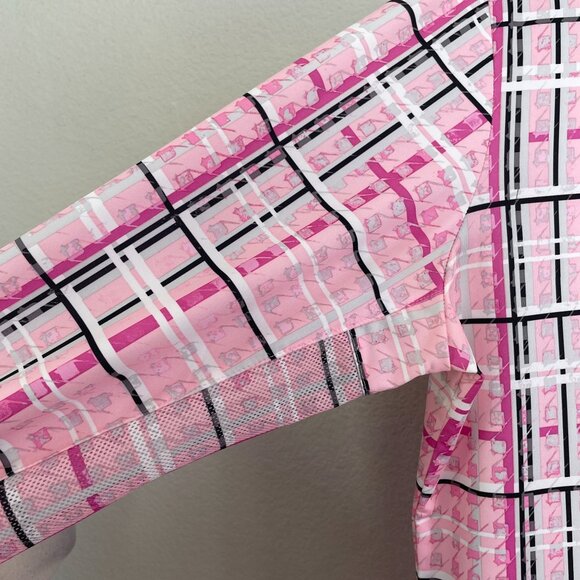 SanSoleil Womens Large Plaid Long Sleeve 1/4 Zip Golf Sun Shirt UV 50+ Cooling - Picture 8 of 10